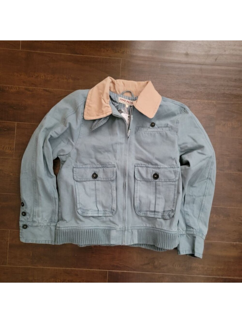 Free People Harley Jacket Denim Utility Streetwear Layering Vintage Womens L - Picture 2 of 7